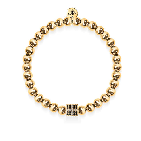 Chanceux | Or 18 carats | Bracelet à breloques dés en cristal